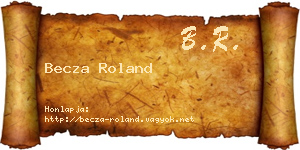 Becza Roland névjegykártya